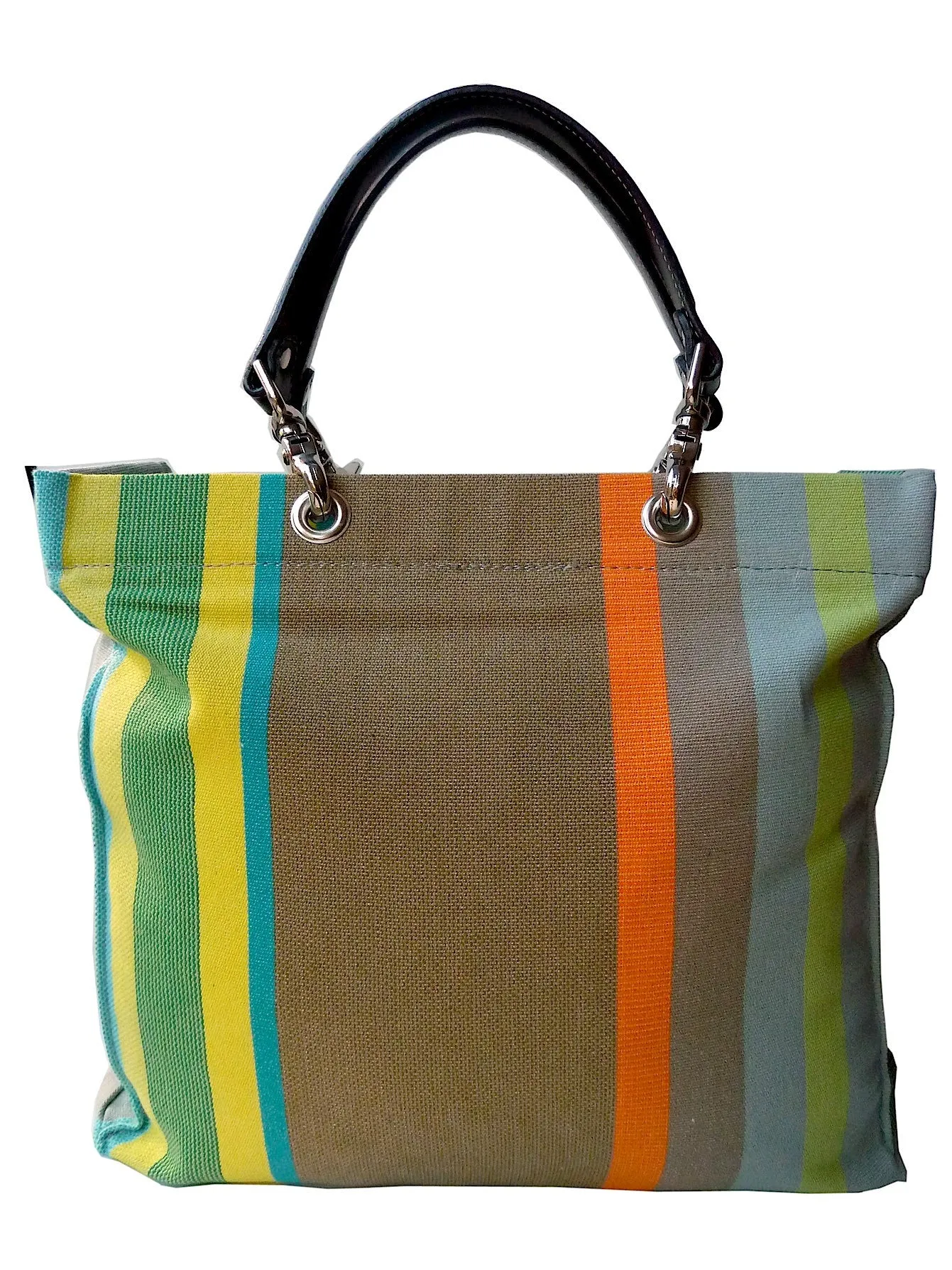 French Cotton Stripe Bags Khaki Blue Green