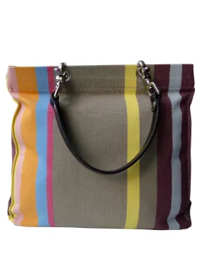 French Cotton Stripe Bags Taupe Stripe Color Block