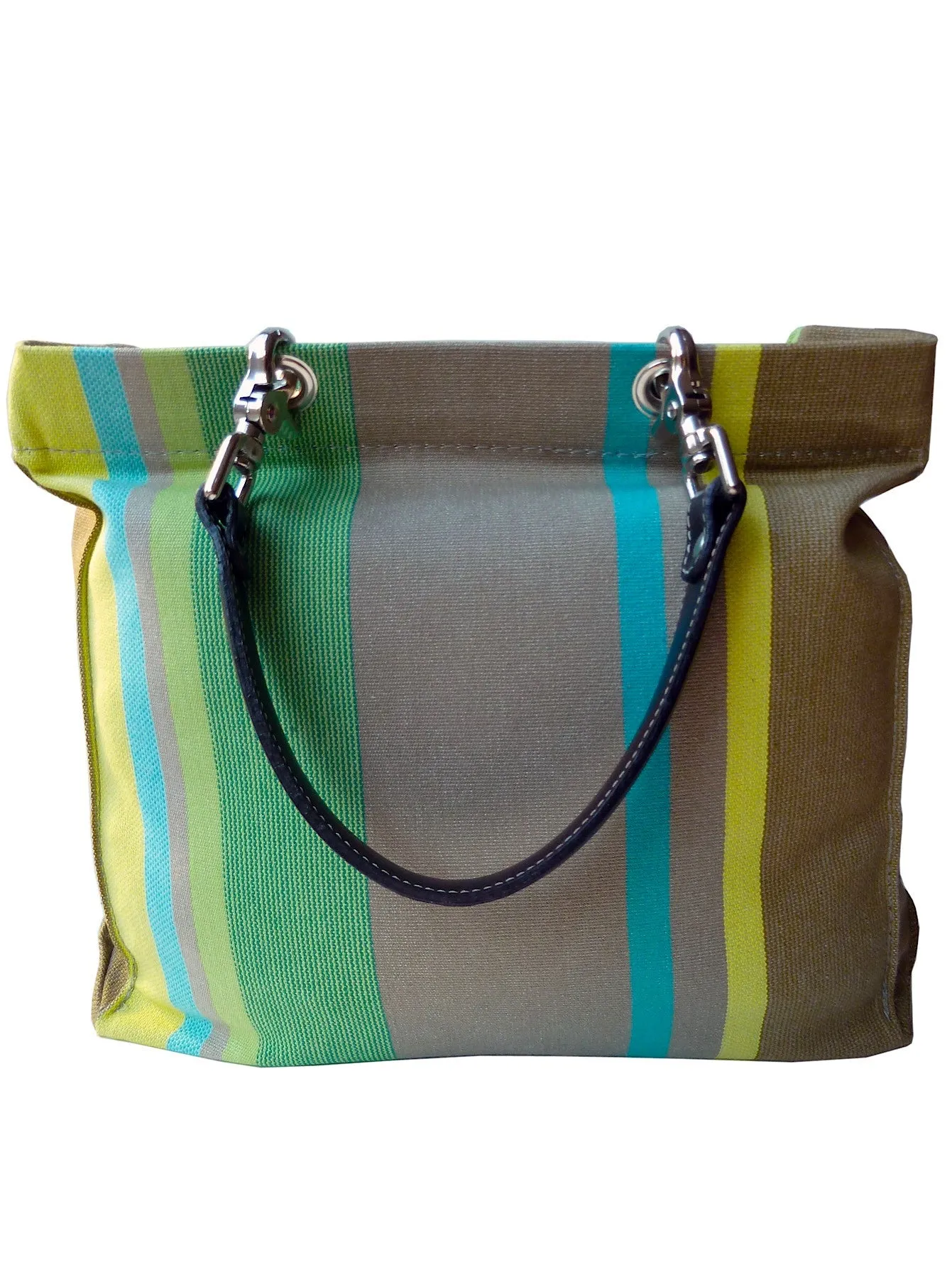 French Cotton Stripe Bags Yellow Taupe Color Block