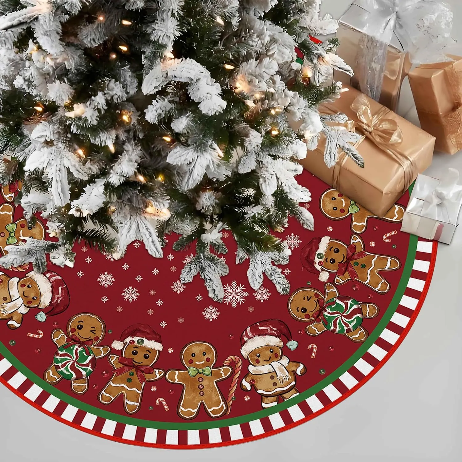 Gingerbread Man Pencil Tree Skirt - 36"