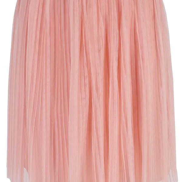 GIRLS PINK PLEATED TULLE SKIRT