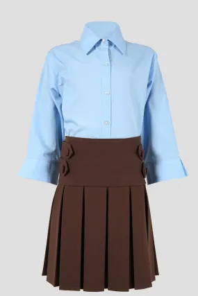 Girls pleated school skirt with button detail - Quality school uniforms at the School Clothing Company