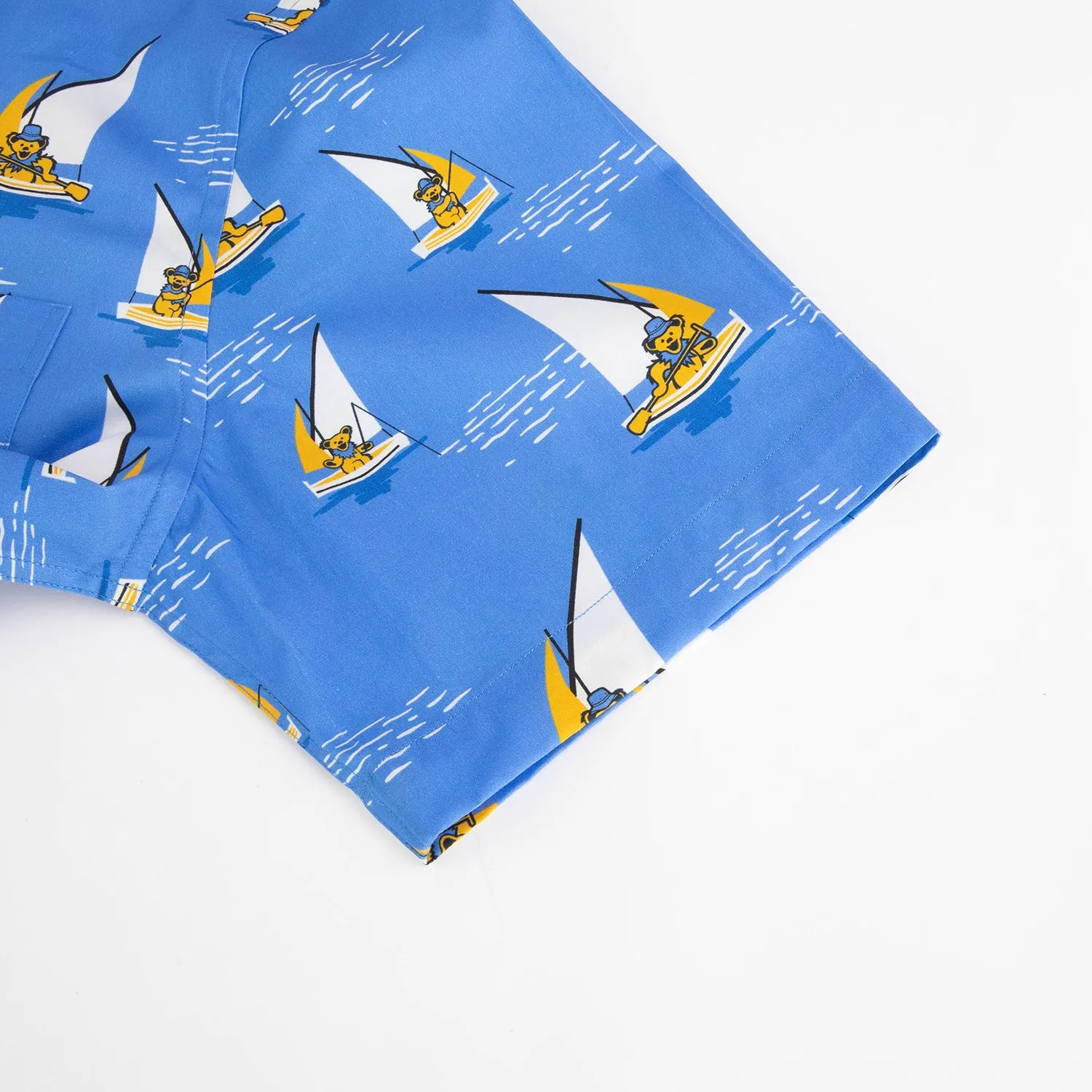 Grateful Dead | Classic Button Down | Bear in Sail Boat All Over Blue