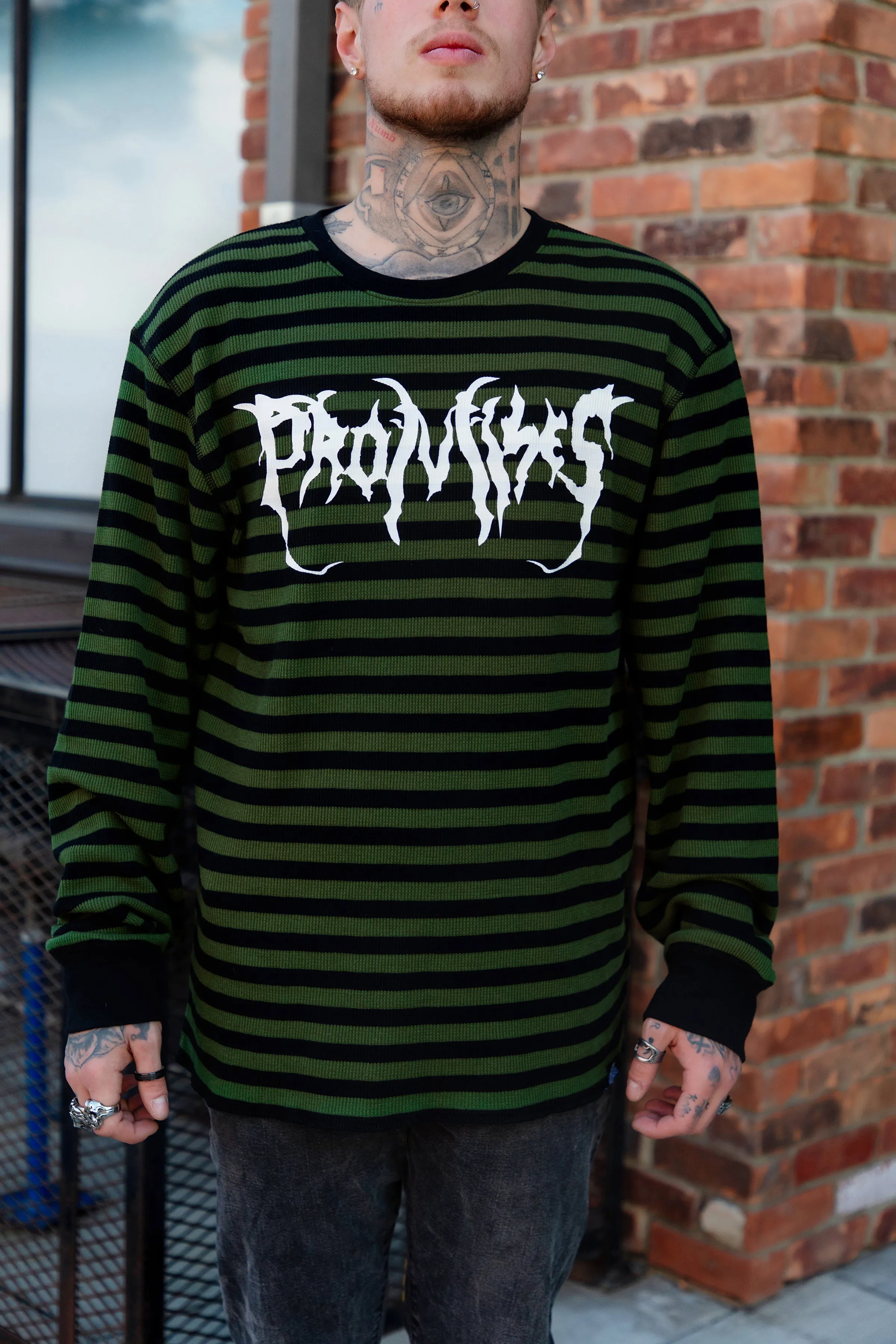 Graveyard Striped Thermal L/S Army