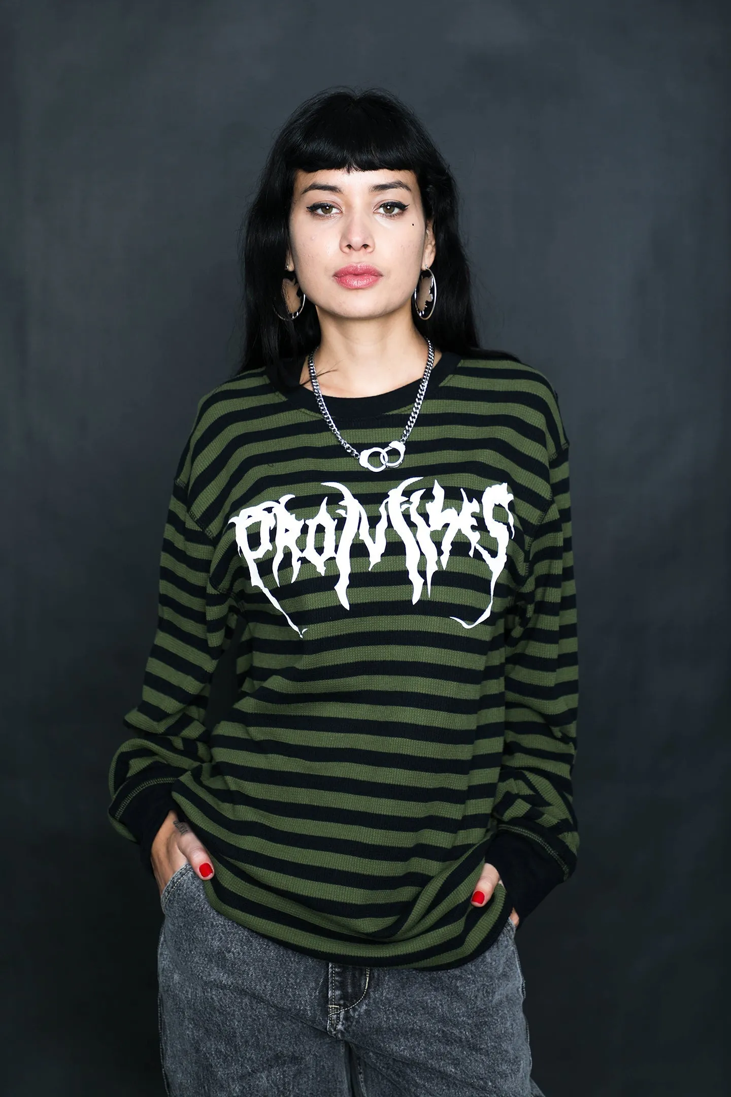 Graveyard Striped Thermal L/S Army