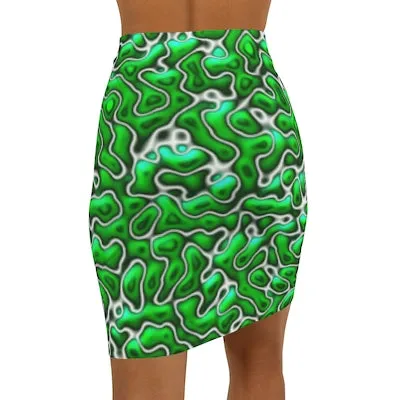 Green Marble Mini Skirt