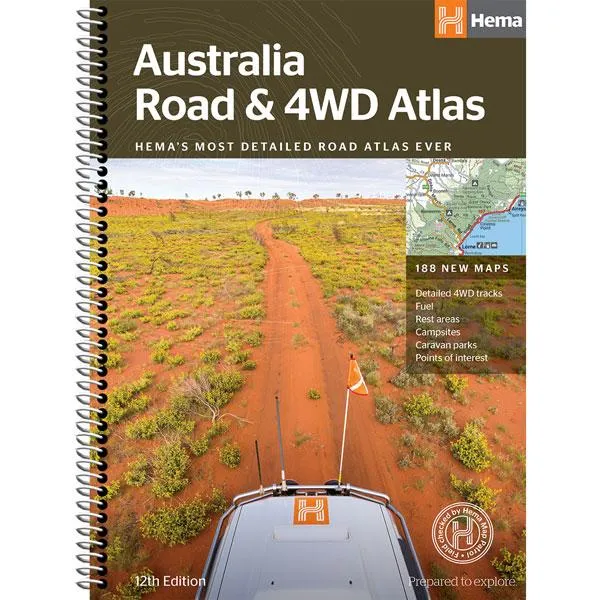 Hema Maps Australia Road & 4WD Atlas (Spiral Bound) - 252 x 345mm