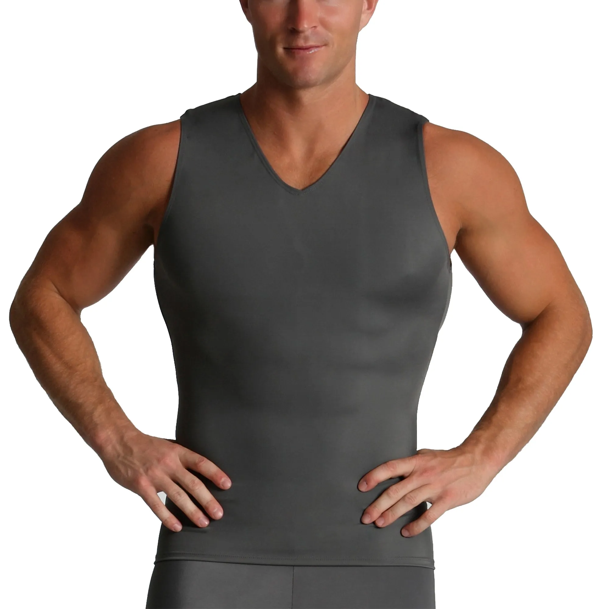 Insta Slim Activewear Compression Sleeveless V-Neck Tank VA00N1