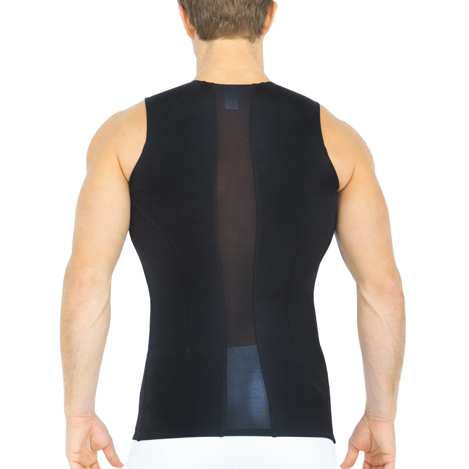 Insta Slim Compression Side & Back Mesh Panel Sleeveless Crew Neck MSC2307