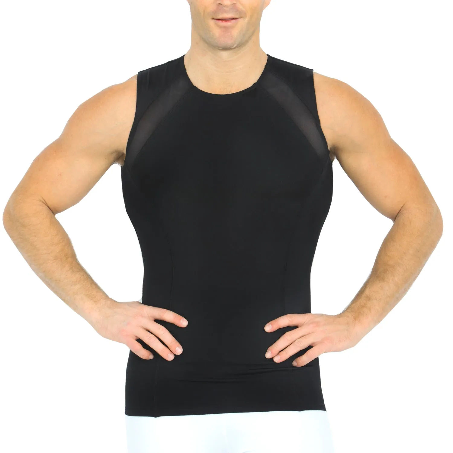 Insta Slim Compression Side & Back Mesh Panel Sleeveless Crew Neck MSC2307