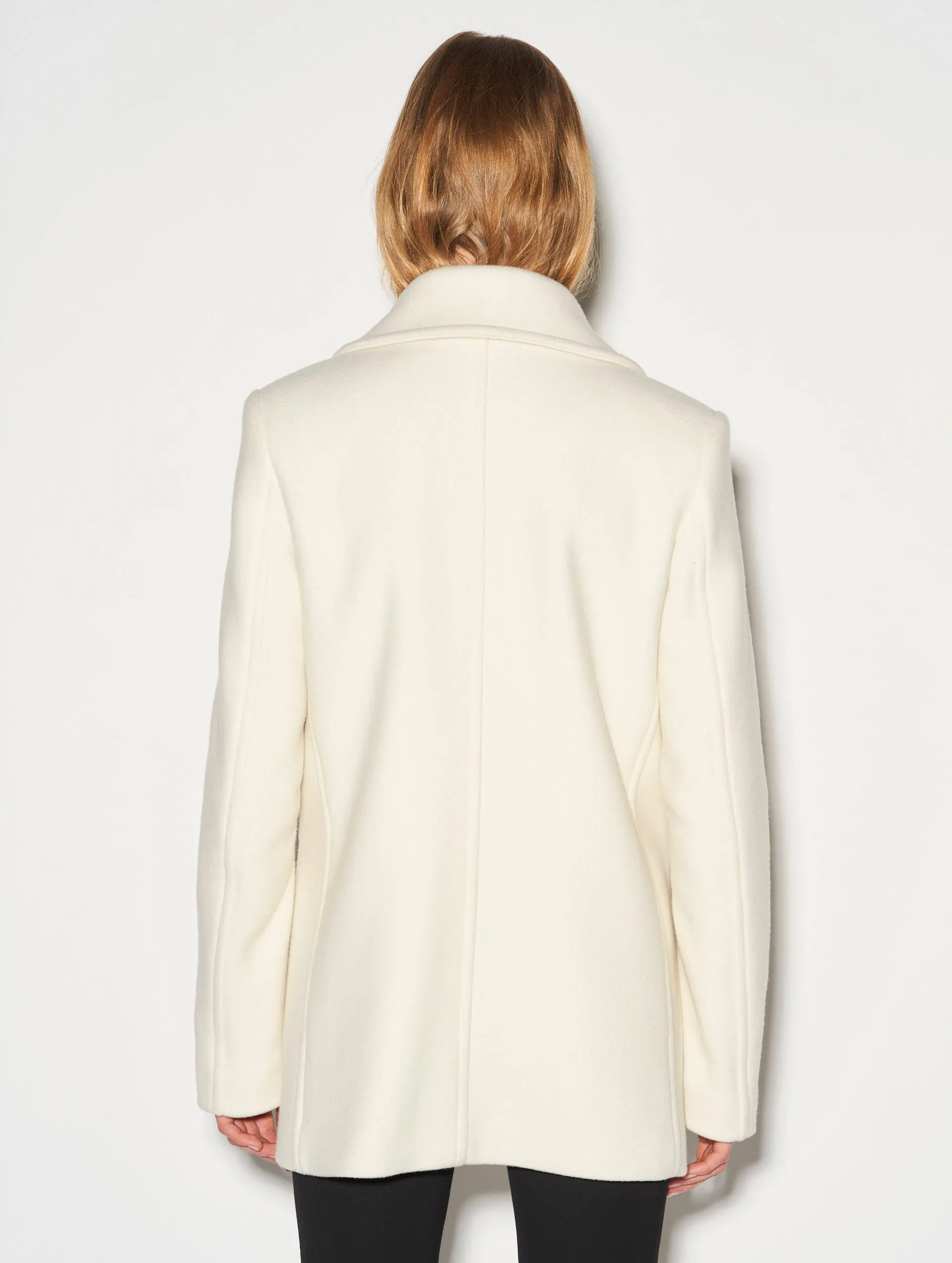 ivory wool and cashmere peacoat