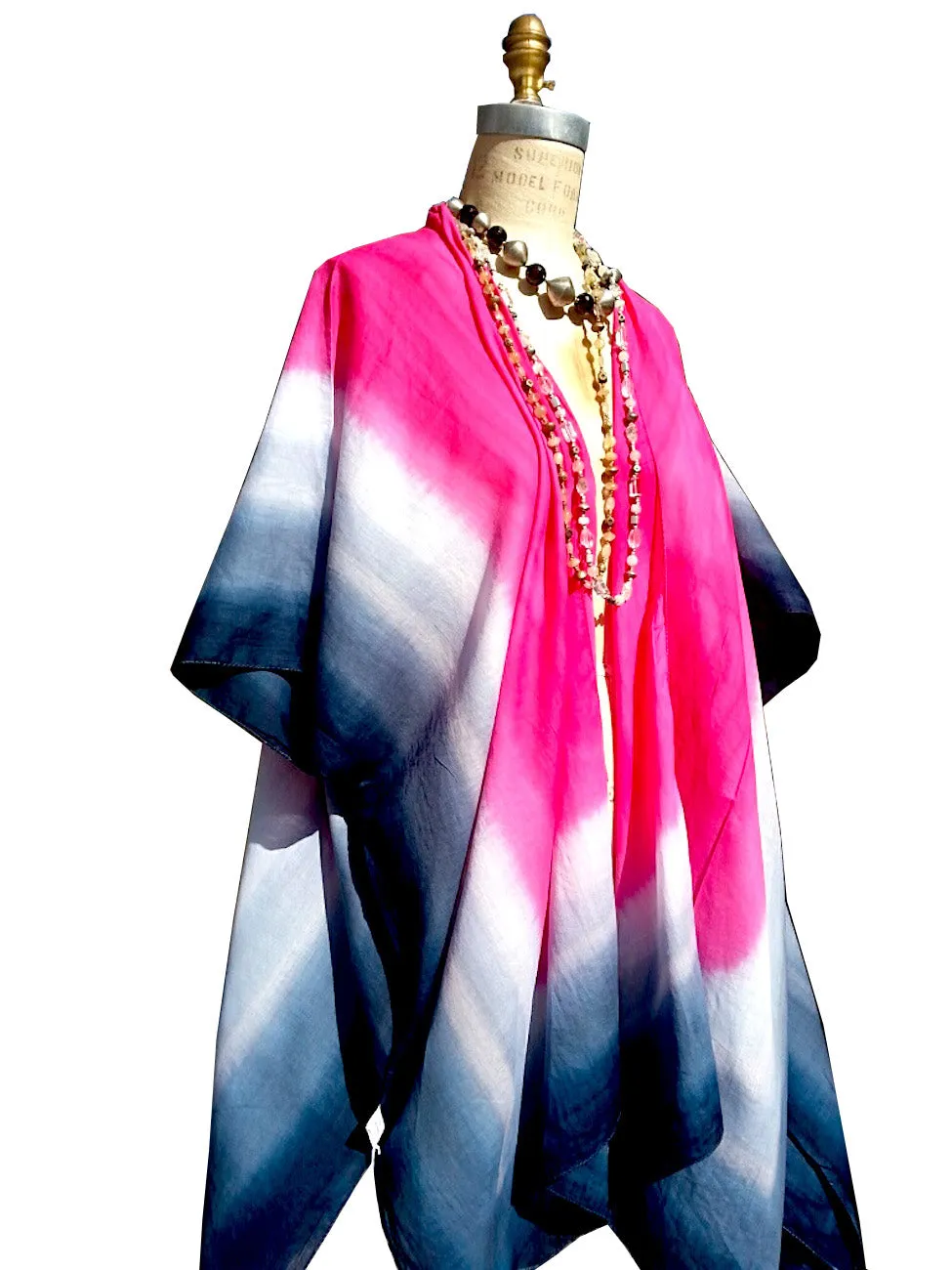 Kimono Caftan Hand Painted Cotton