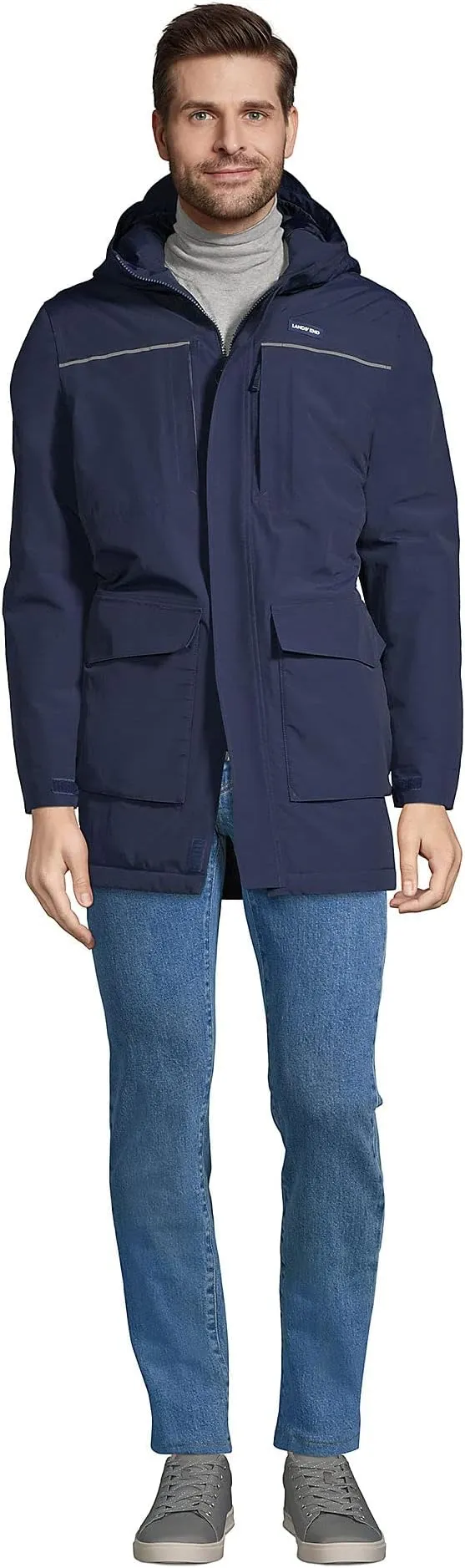 Lands' End Men's Squall Hooded Jacket Navy