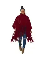 Long Sleeve T-Shirt Tassel Cape