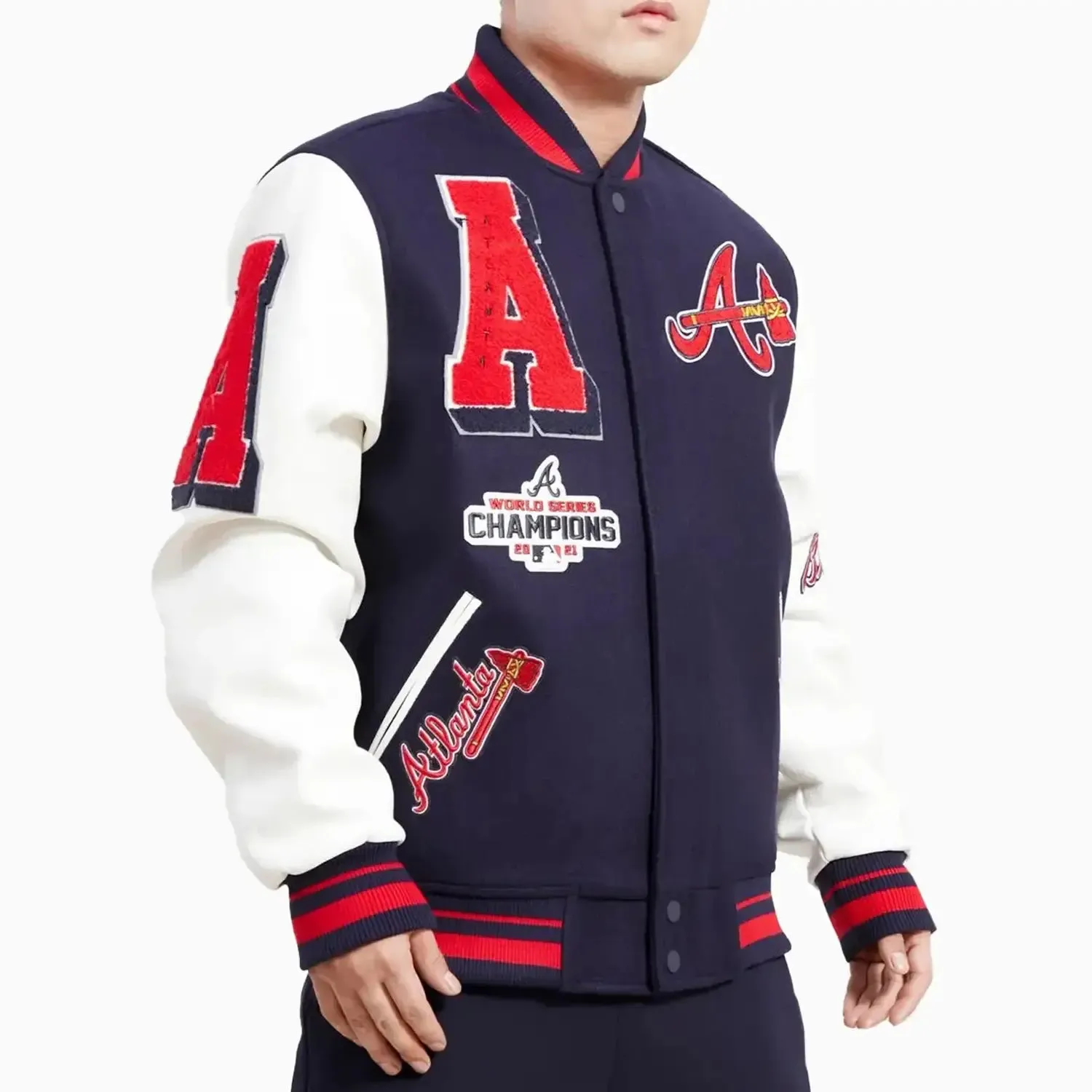 Men's Atlanta Braves 2021 World Series MLB Wool Varsity Jacket