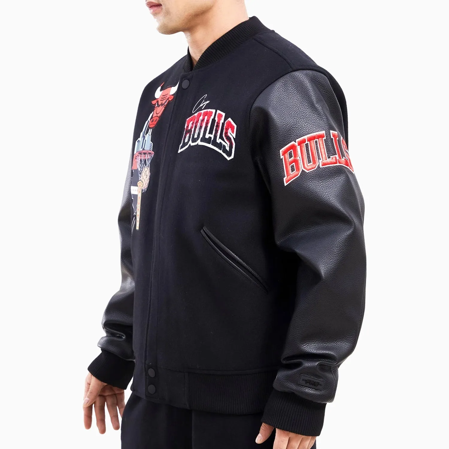 Men's Chicago Bulls Home Town Wool Varsity Satin Jacket