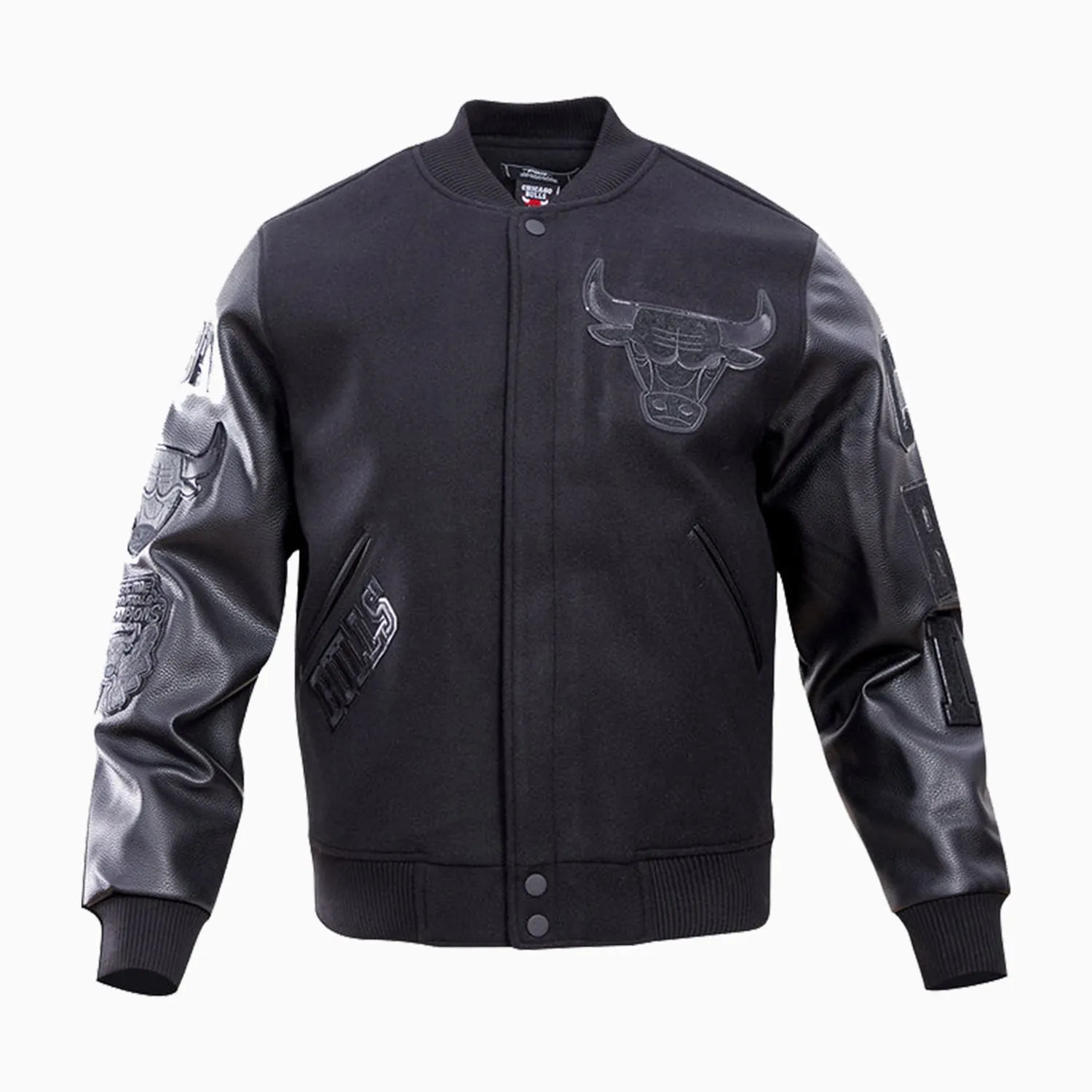 Men's Chicago Bulls Triple Black Varsity Jacket