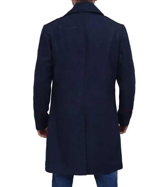 Men's Double Breasted Blue Peacoat