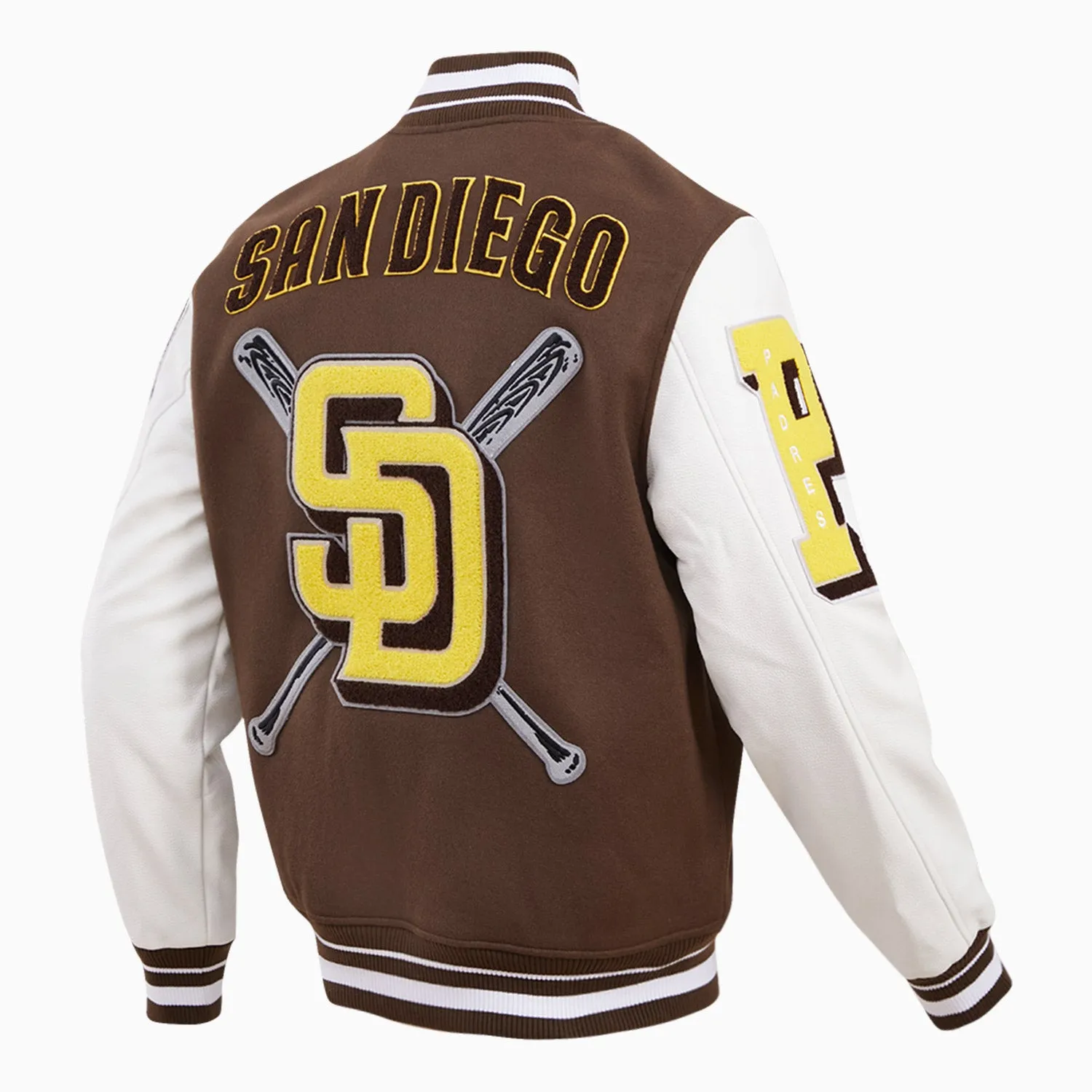 Men's San Diego Padres MLB Mashup Rib Wool Varsity Jacket