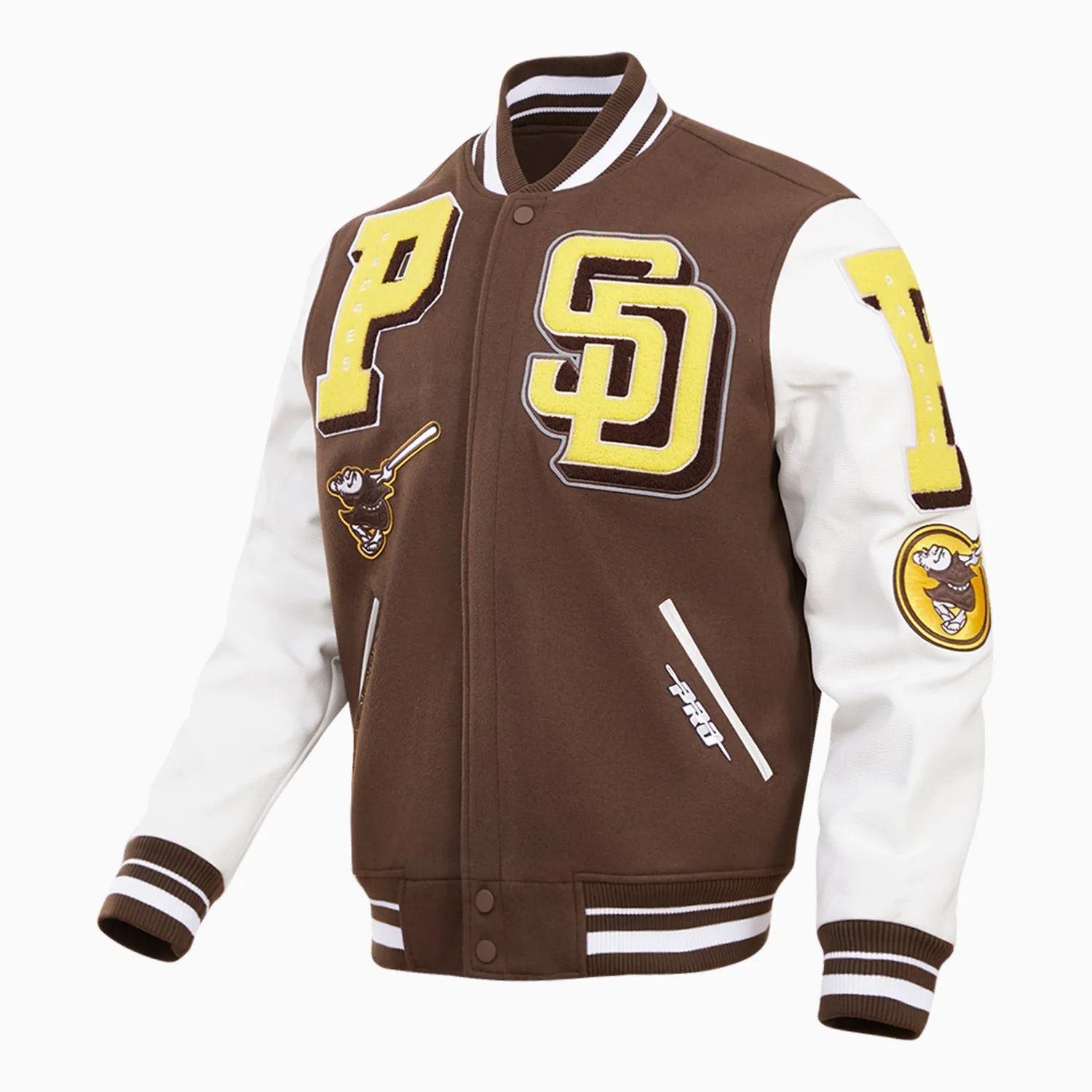 Men's San Diego Padres MLB Mashup Rib Wool Varsity Jacket