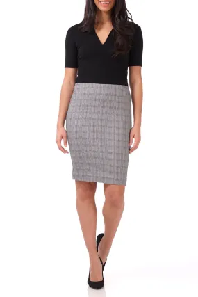 Midi Pencil Skirt with Pull-on Style Design