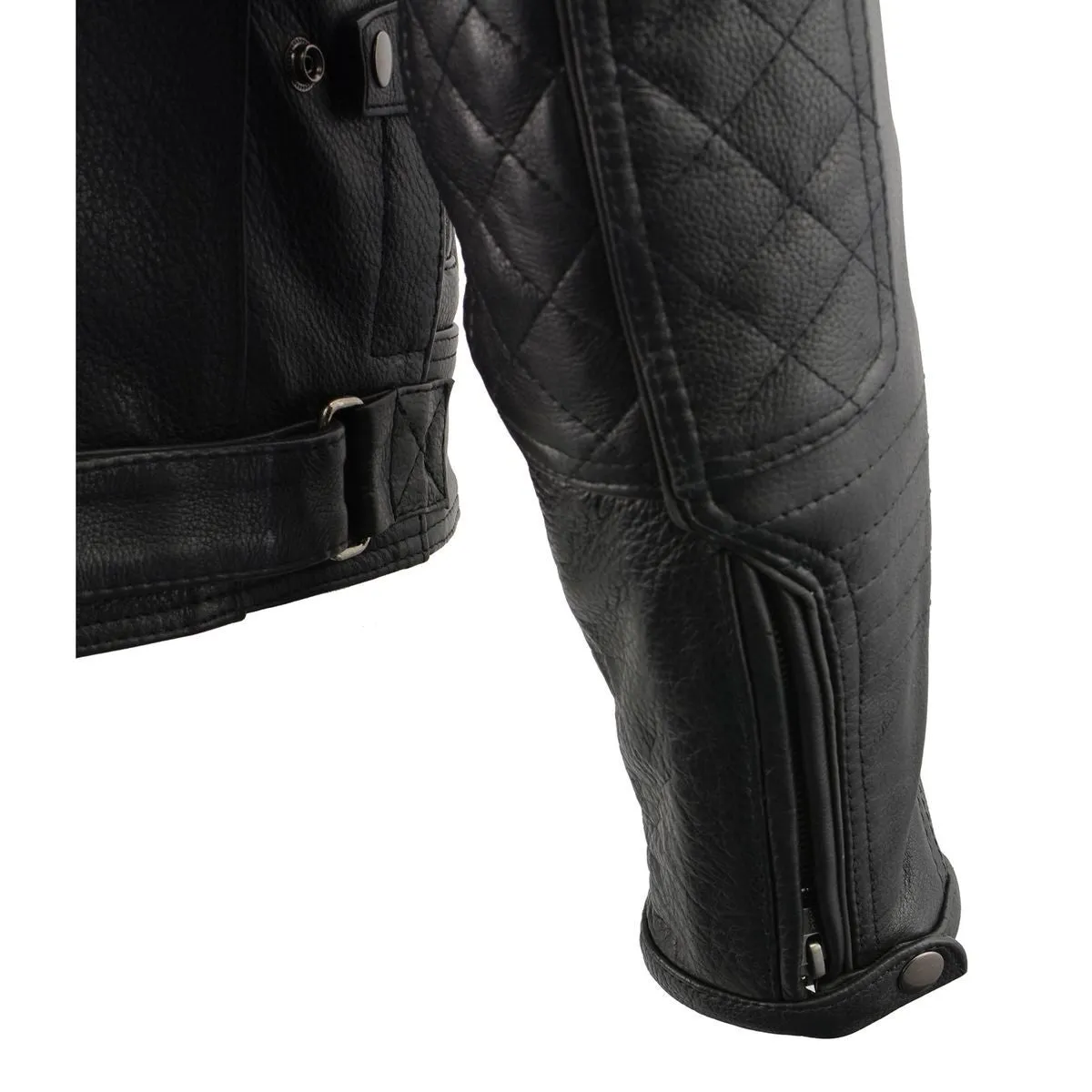 Milwaukee Leather MLM1545 Men's Quilted Pattern Triple Vent Black