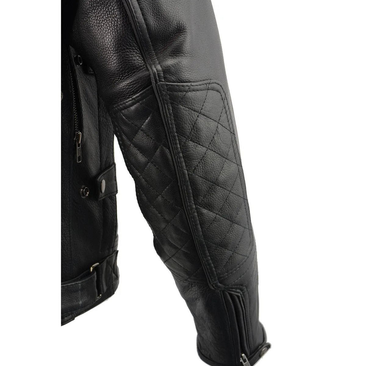 Milwaukee Leather MLM1545 Men's Quilted Pattern Triple Vent Black