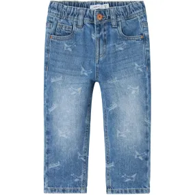 Name It Medium Blue Denim Silas Tapered AOP Jeans