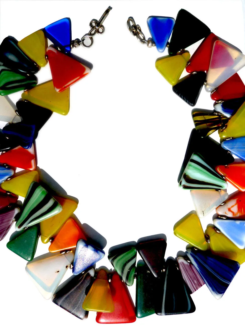 Necklace African Glass Triangles