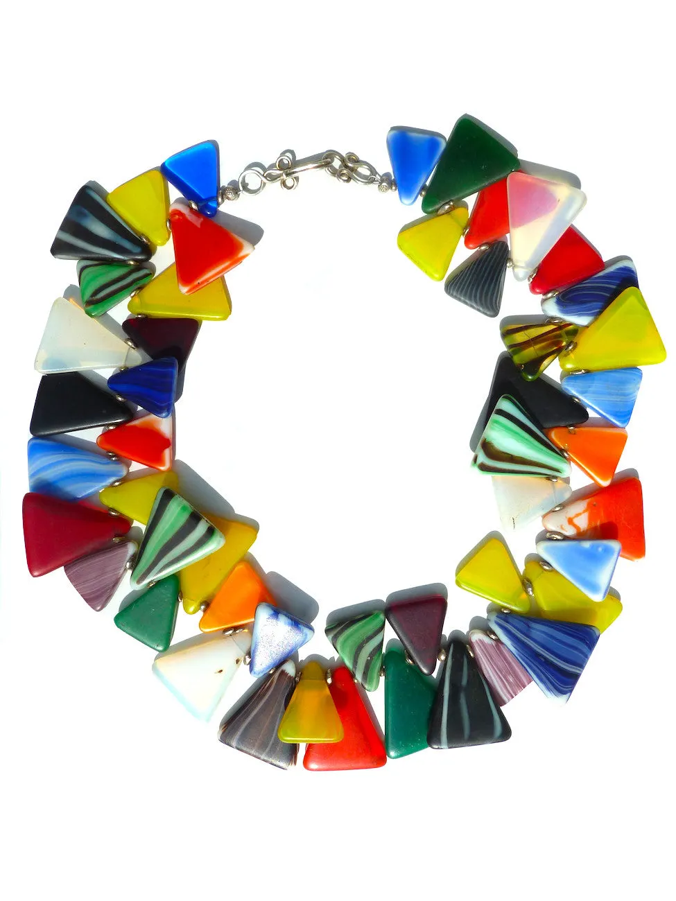 Necklace African Glass Triangles