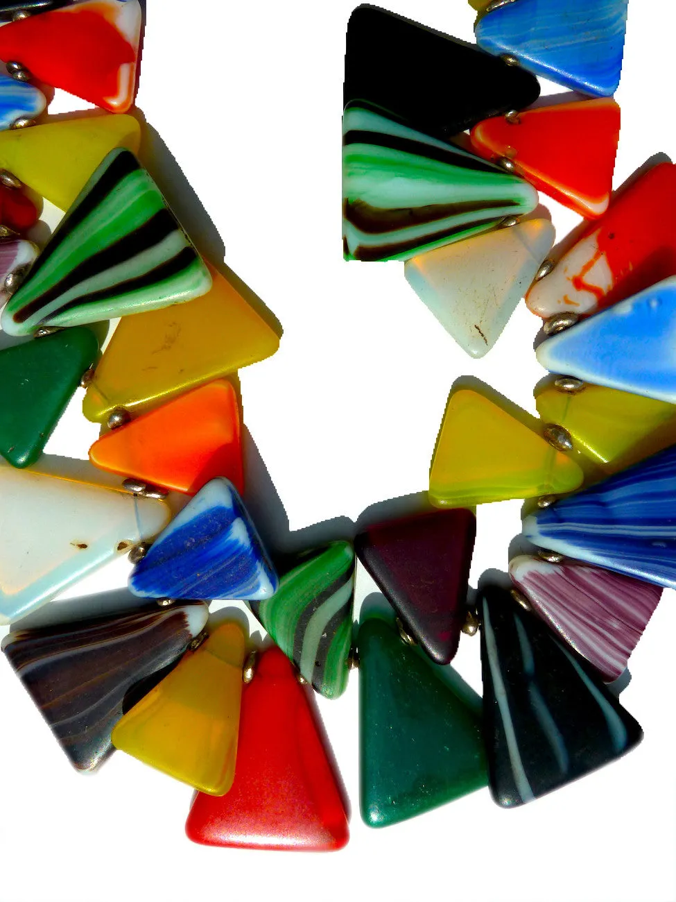 Necklace African Glass Triangles