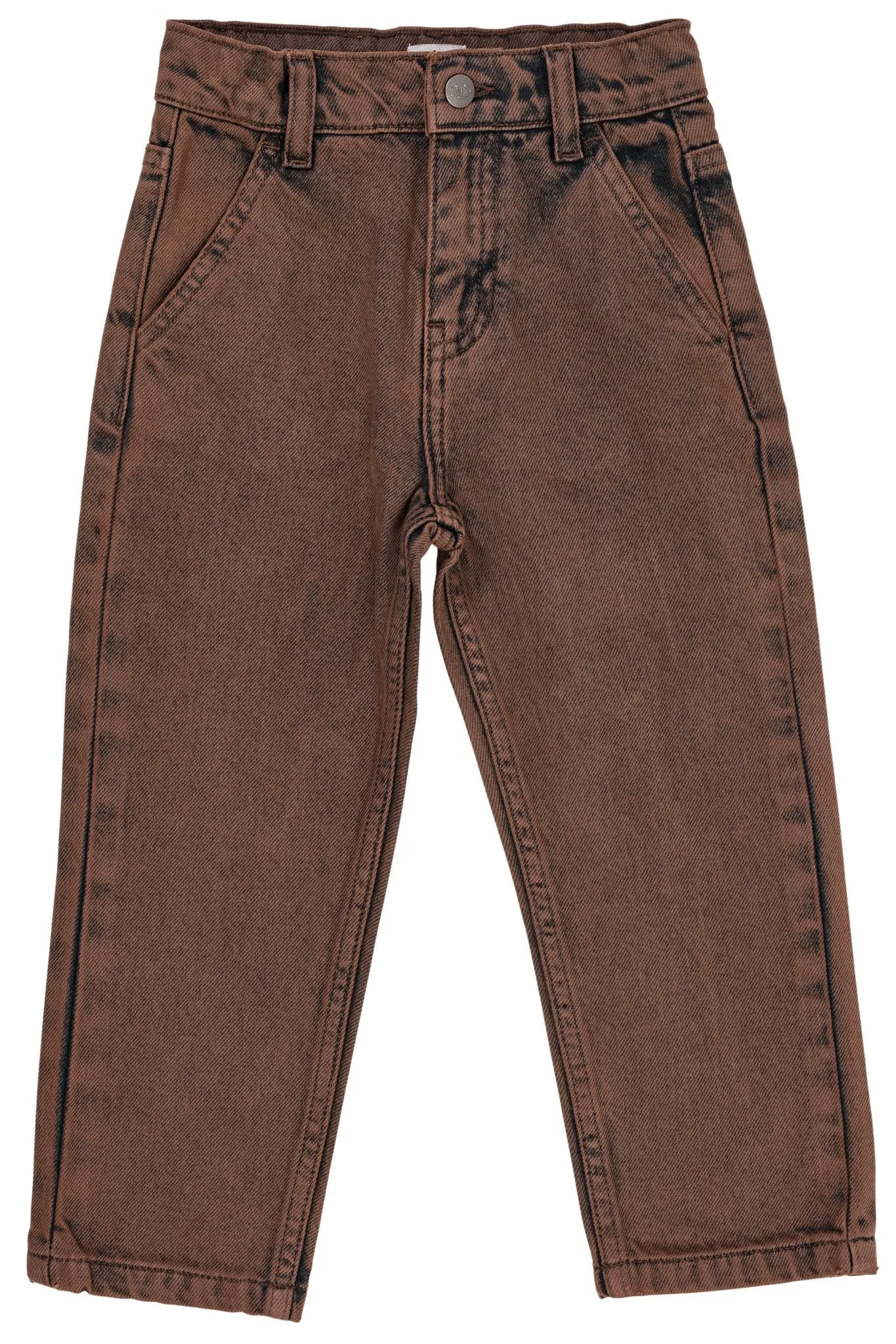 ORGANIC JUNIOR JEANS, REUGULAR FIT - DK BROWN DYED