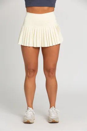 Pale Yellow Pleated Tennis Skirt