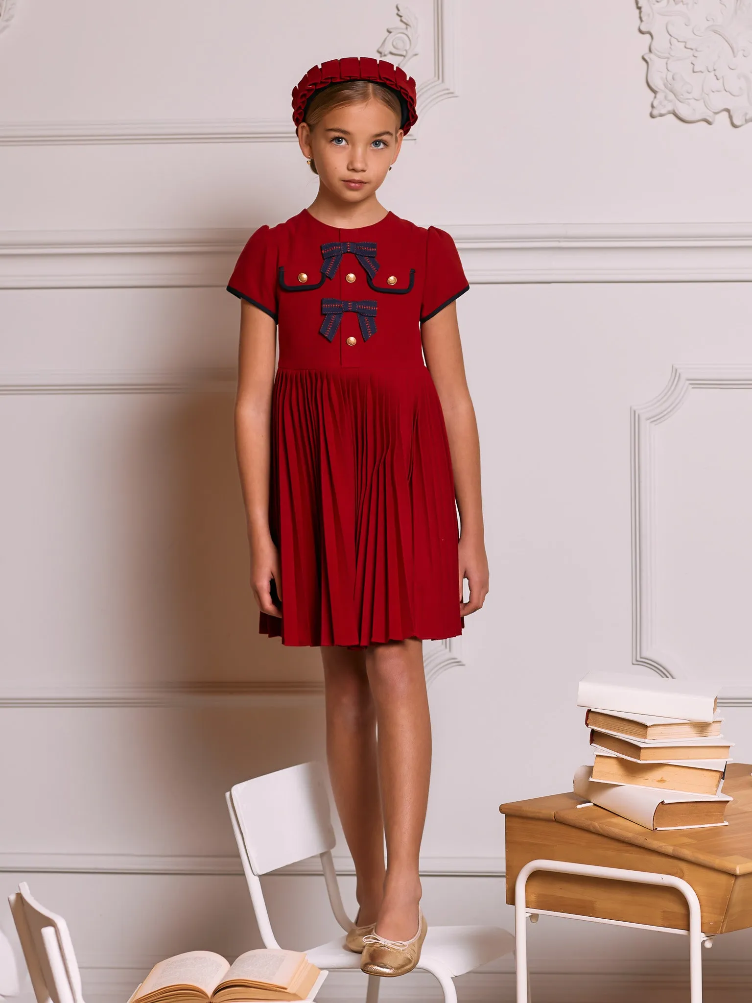 Patachou Red pleated dress