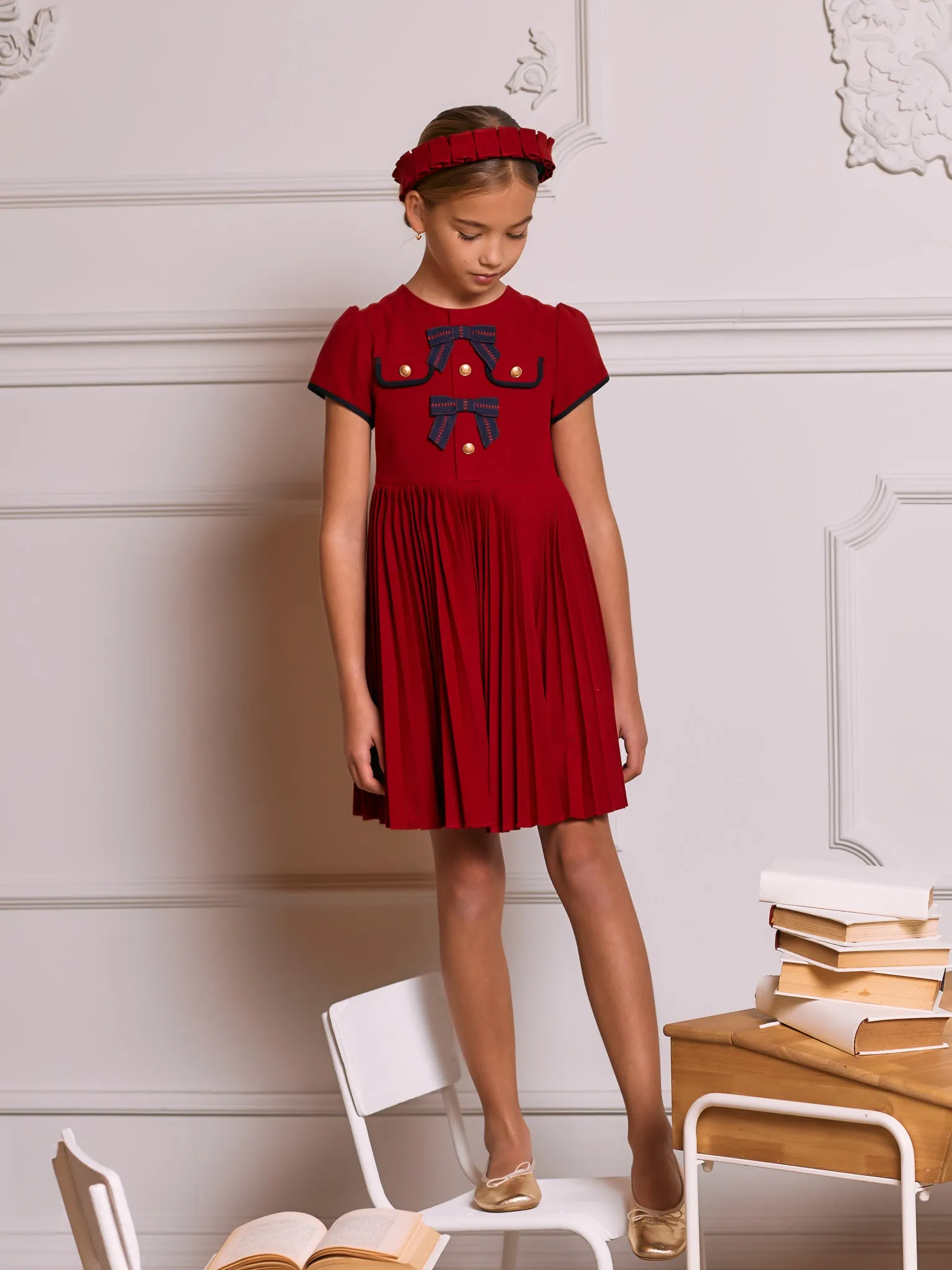 Patachou Red pleated dress