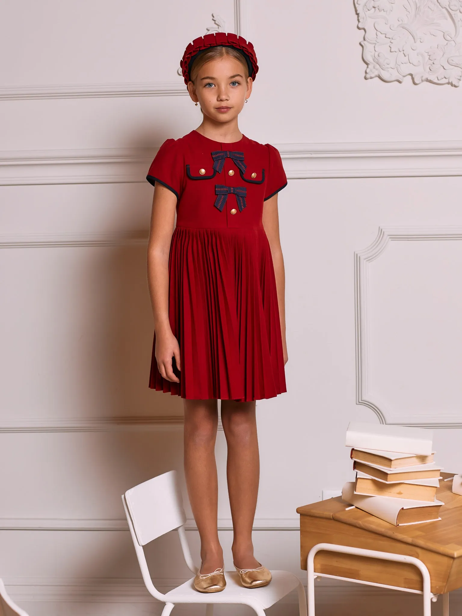 Patachou Red pleated dress