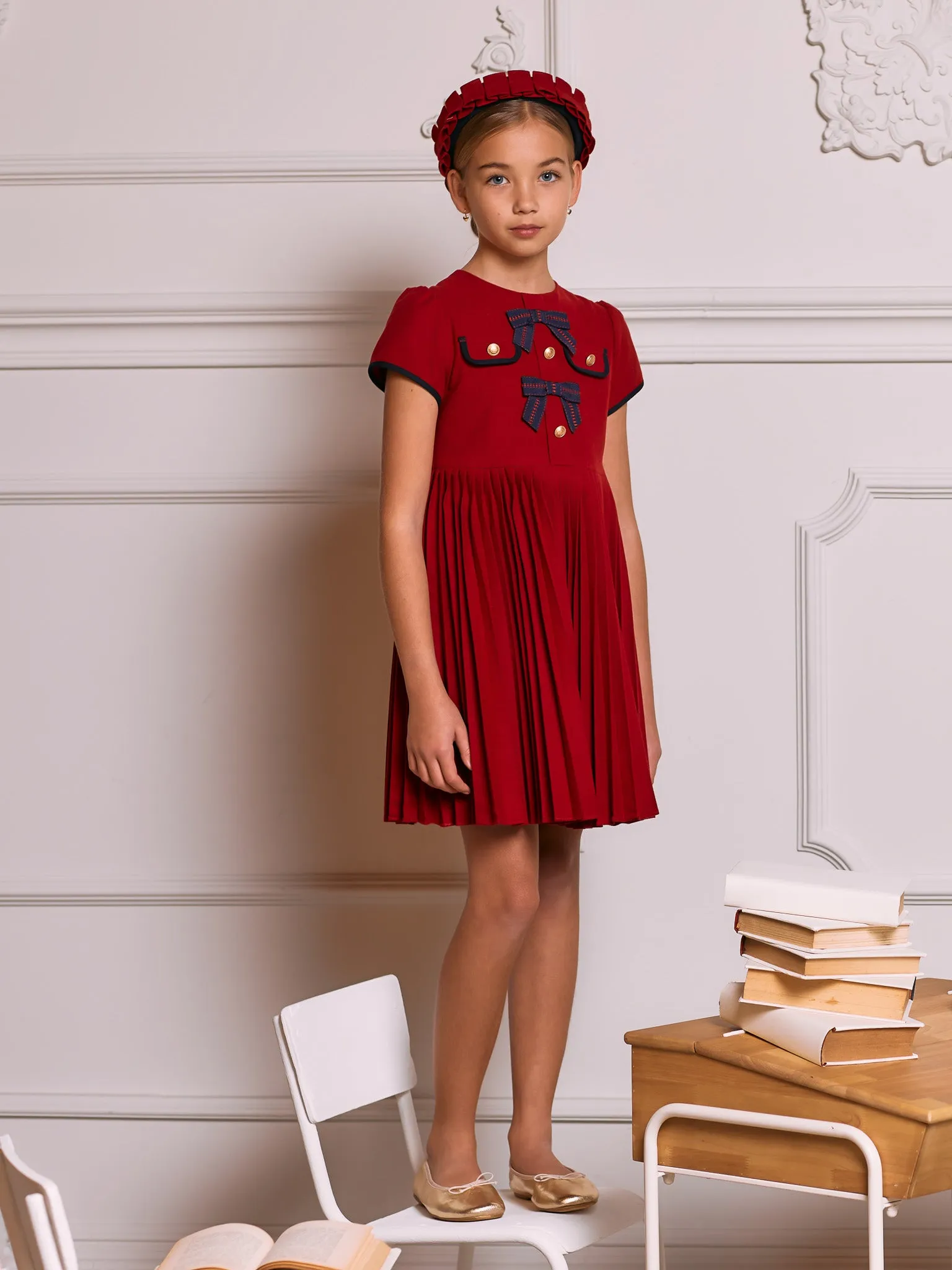 Patachou Red pleated dress