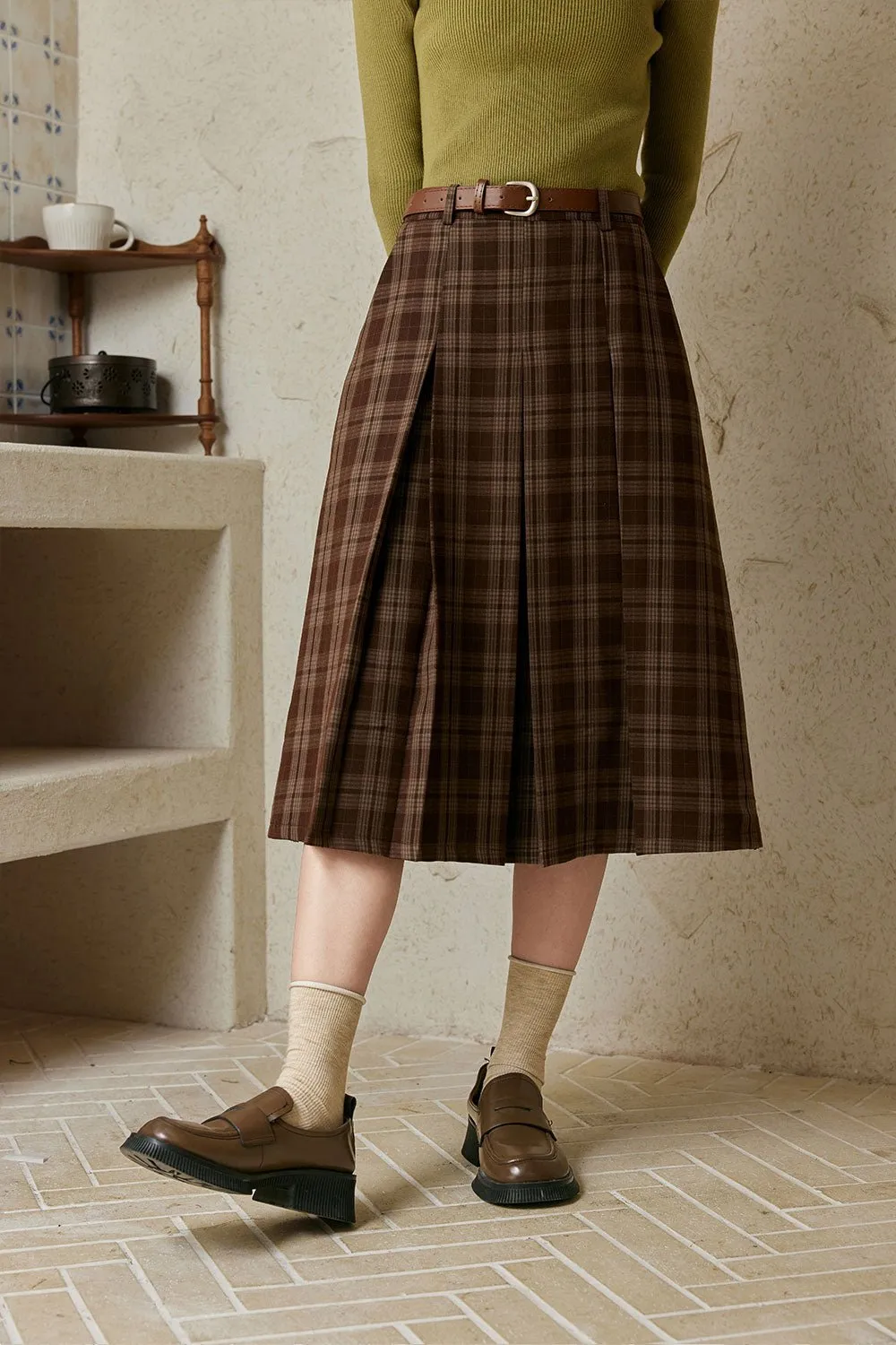 Pleated Midi Skirt for Women