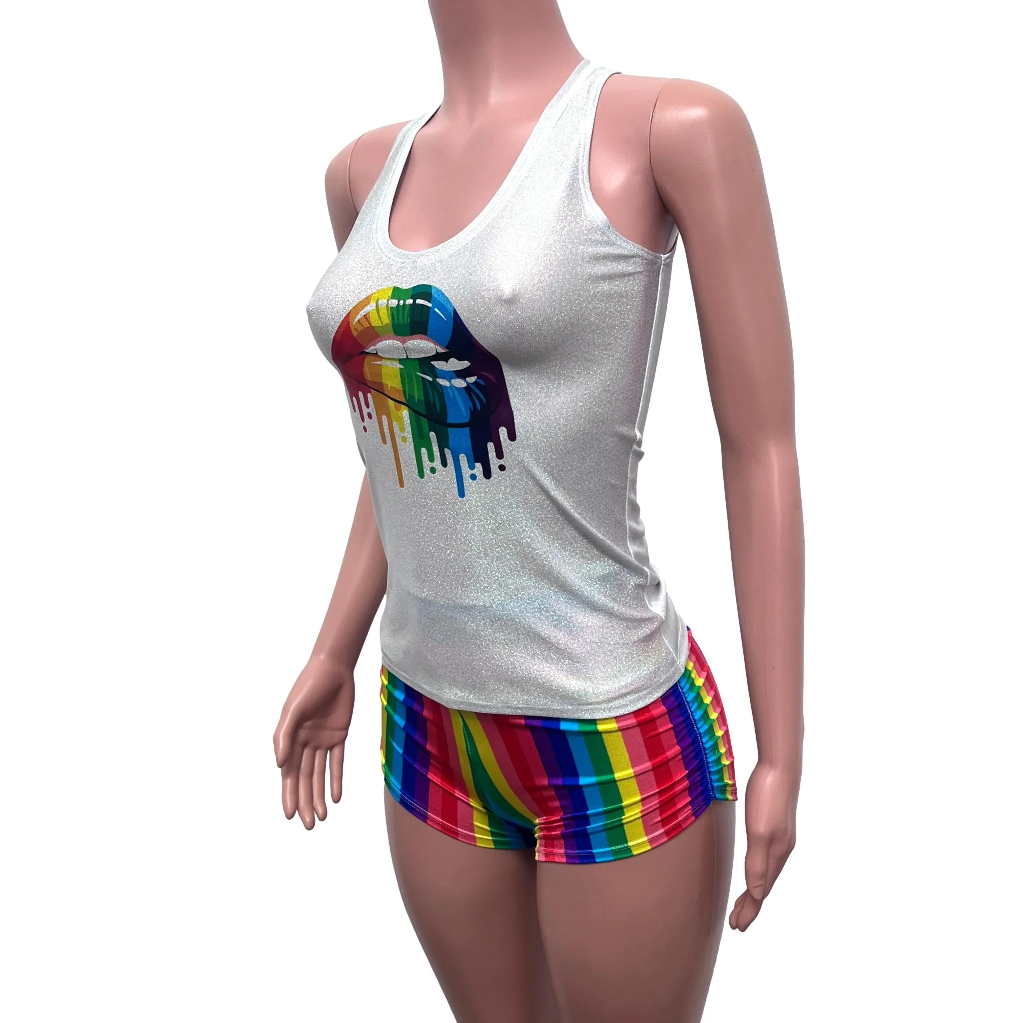 Pride Lips Tank - Choose Tank Color - Women's Sparkle Tank or Holographic