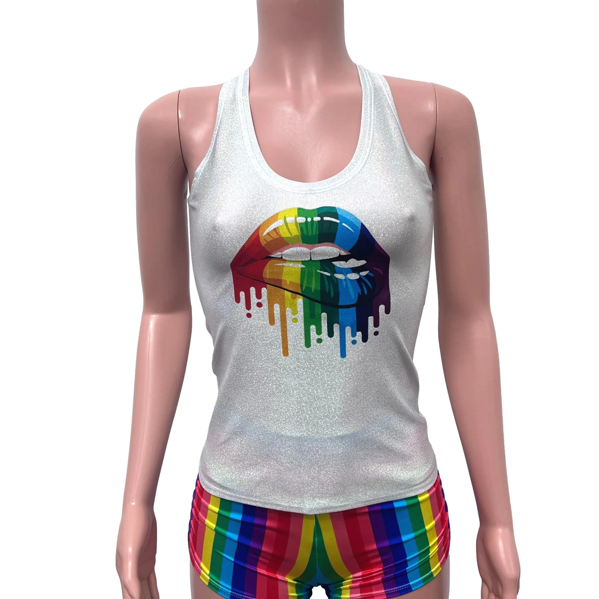 Pride Lips Tank - Choose Tank Color - Women's Sparkle Tank or Holographic