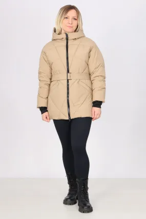 Quilted Winter Jacket with Belt