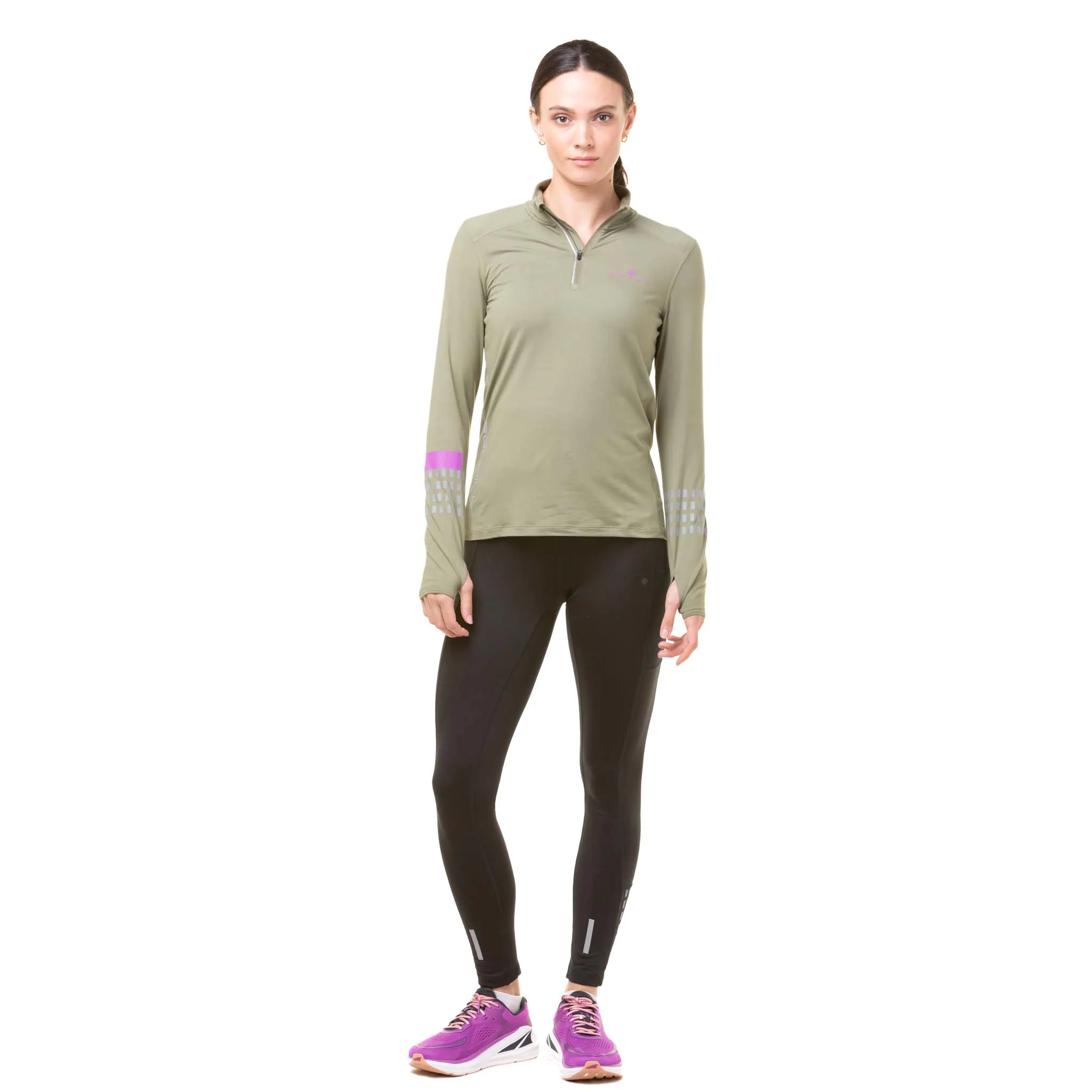 Ronhill | Women's Tech Afterhours 1/2 Zip Tee - Woodland