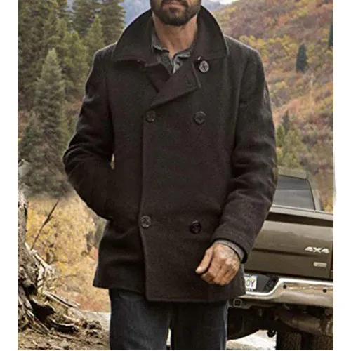 Ryan Bingham Yellowstone Grey Peacoat