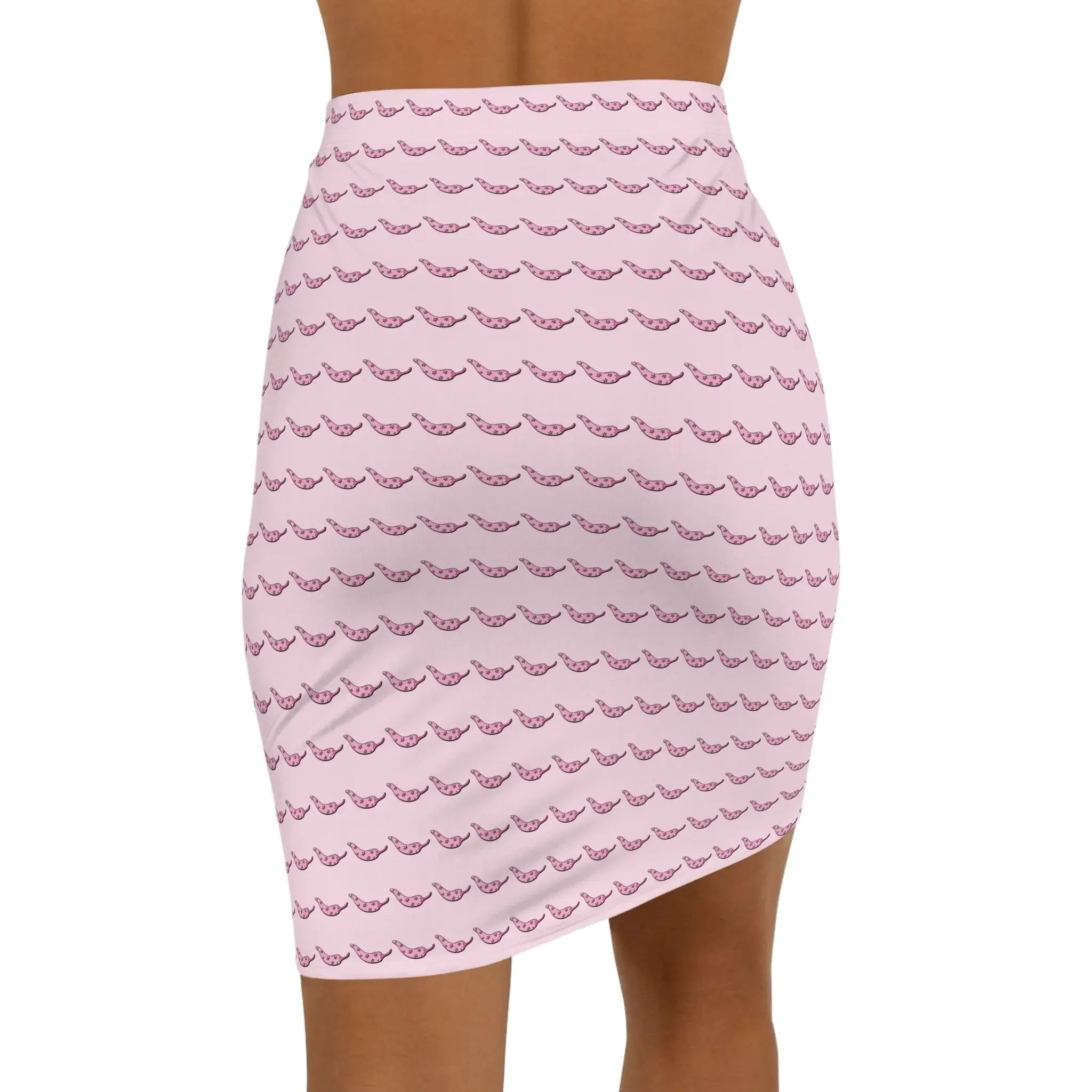 Skirt  Women's Mid-Waist Pencil Pink