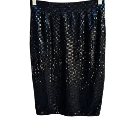 St. John Evening By Marie Gray Vintage Women's Black Sequin Pencil Mini Skirt S