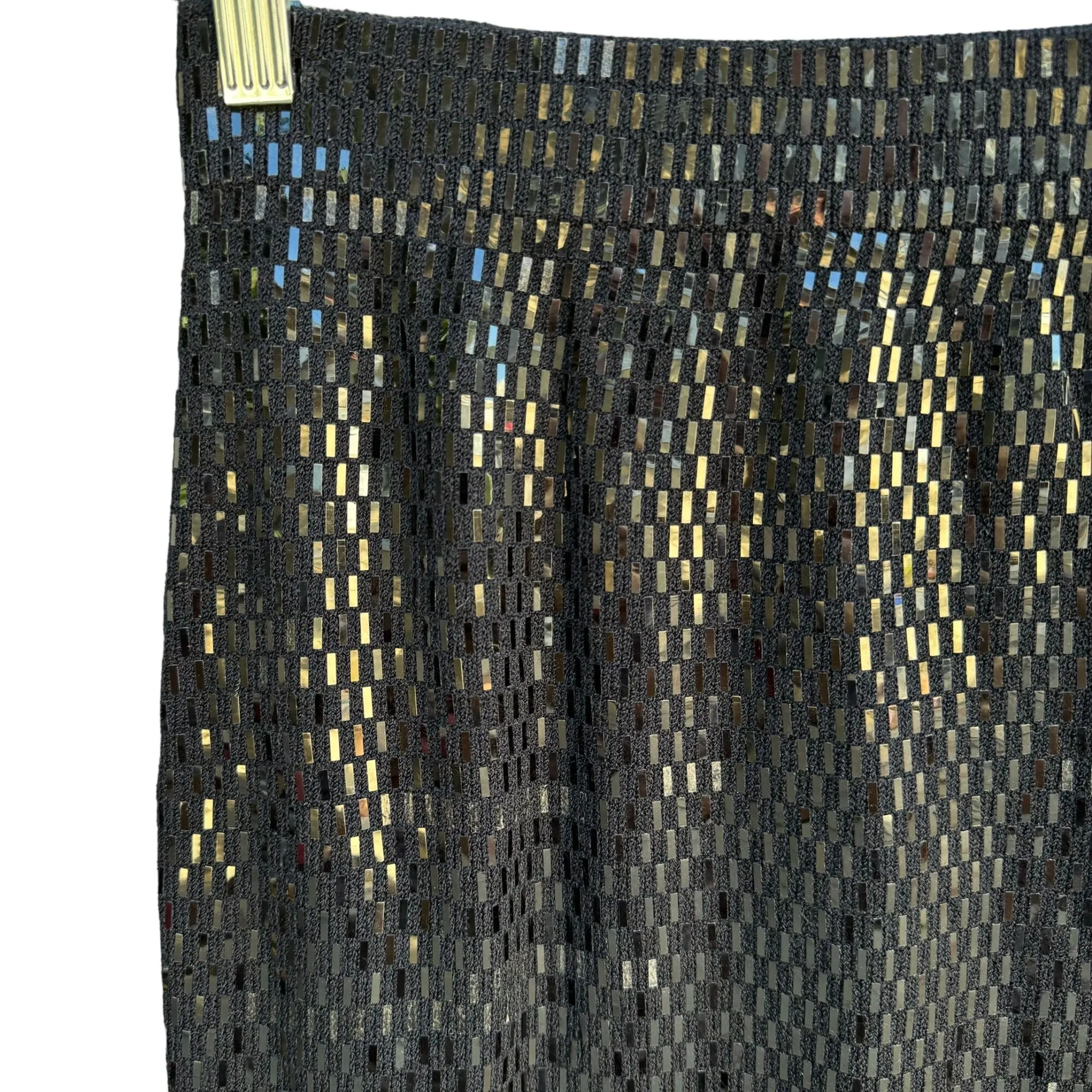 St. John Evening By Marie Gray Vintage Women's Black Sequin Pencil Mini Skirt S