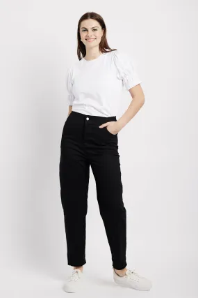 The Piecrust Jean in Black