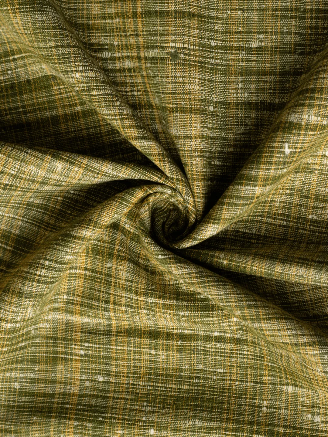 Traditional Greenish Cotton Khadi Fabric