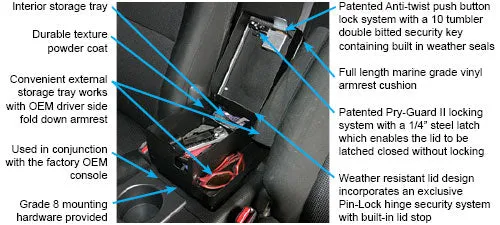 Tuffy Security Console Insert w/OEM Console Black - 2007-2014 FJ Cruiser