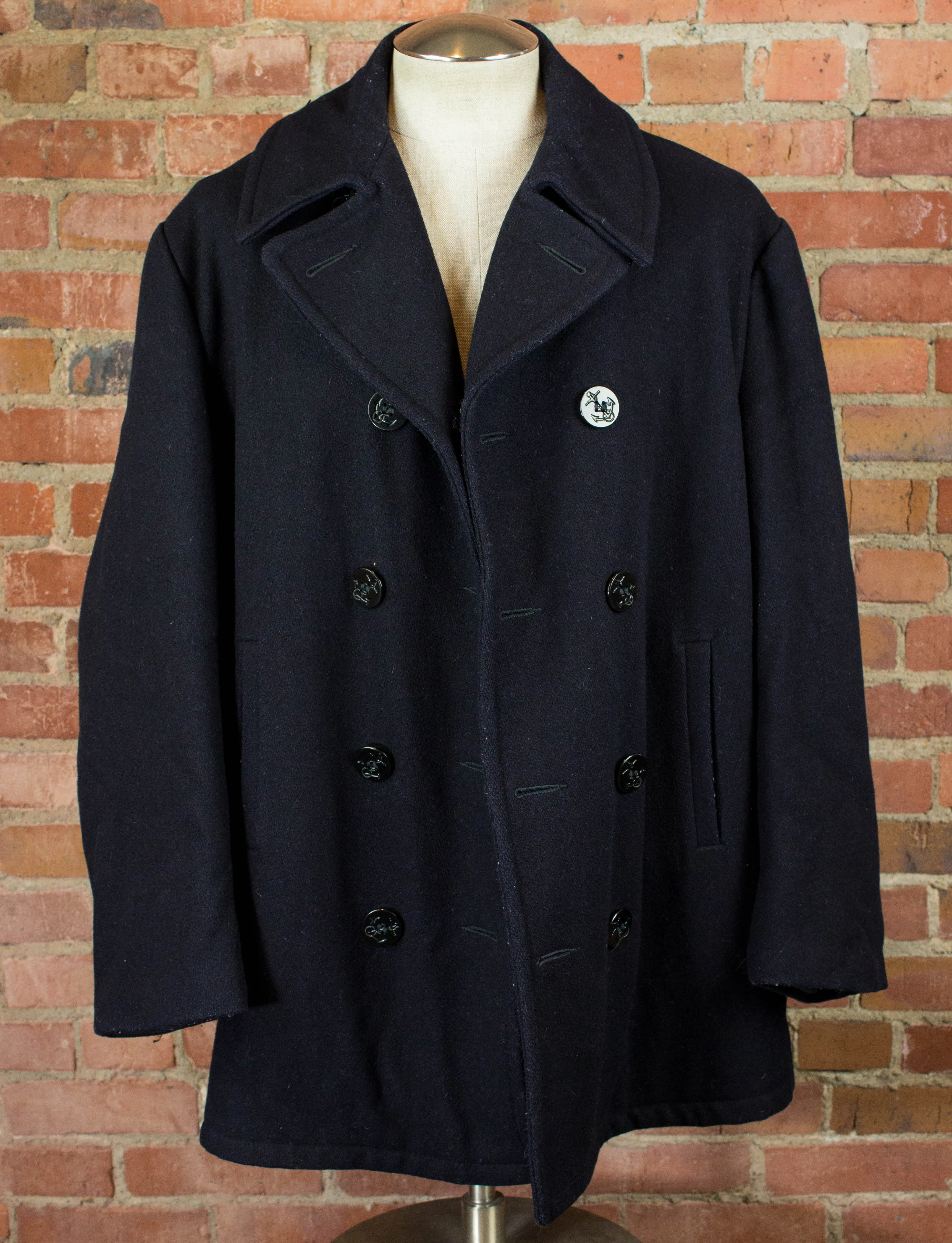 Vintage 70s JC Penney Navy Wool Peacoat Men's XL